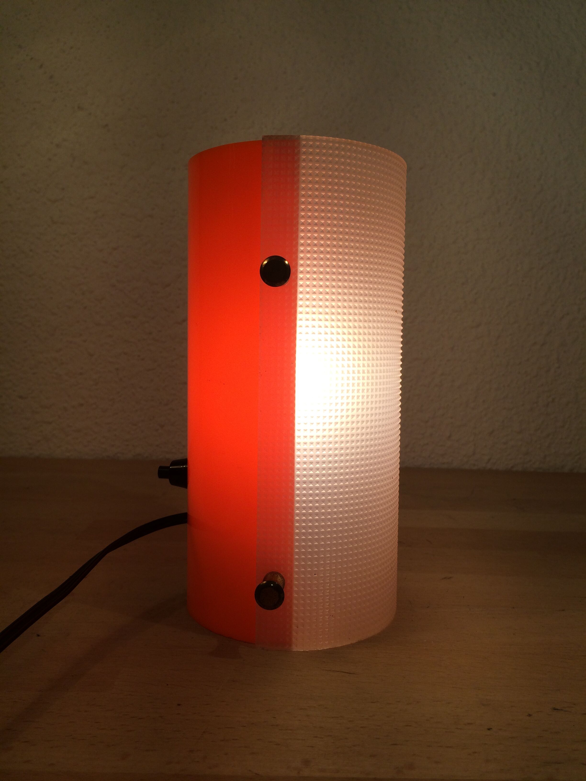 Orange lamp space age 70s cylindrical