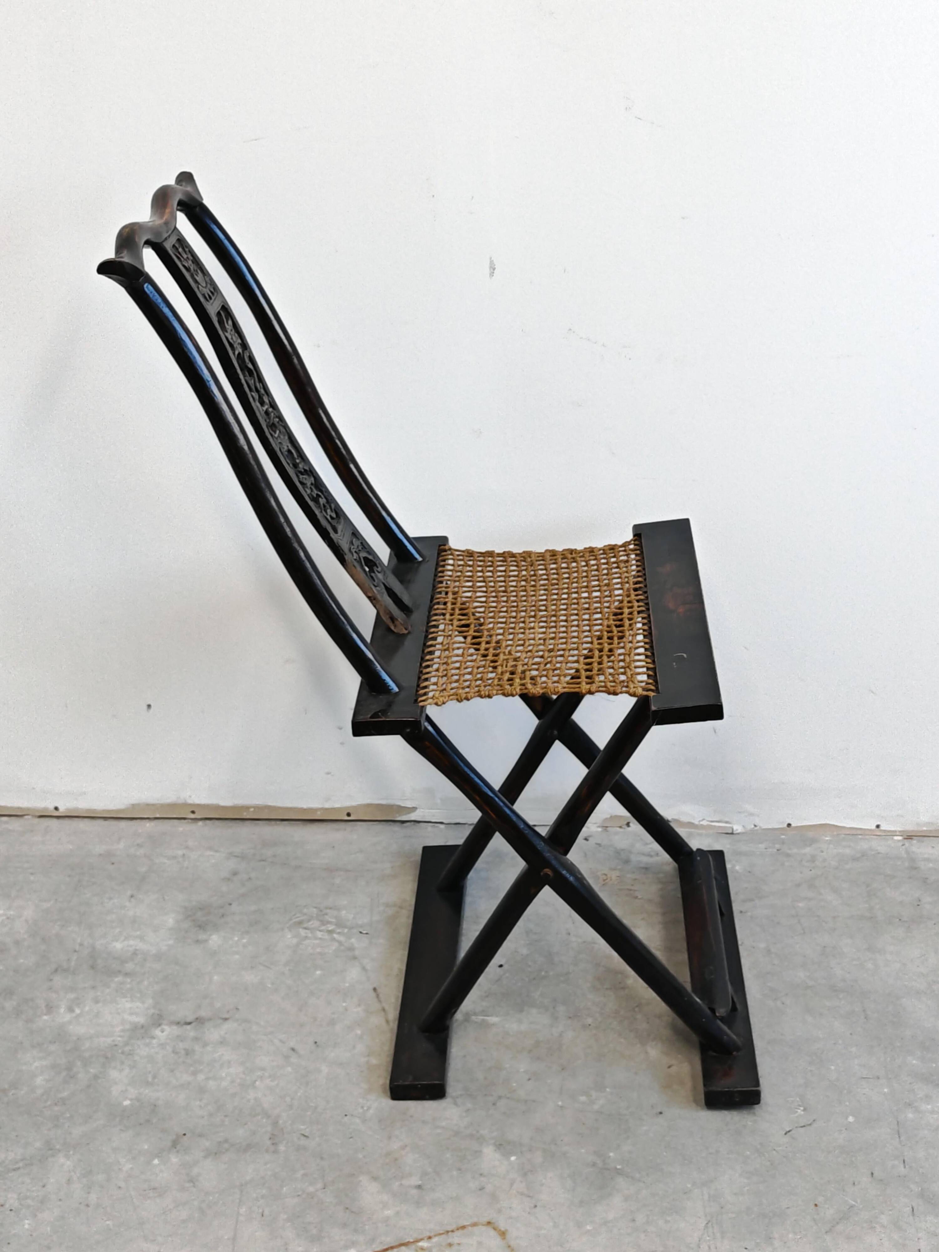 Pair of antique folding chairs Mare, China, circa 1880