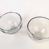 Modern set of 2 crystal bowls by Asta Strömberg, Sweden, 1950s.