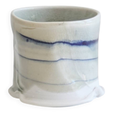 Handcrafted glazed ceramic mug, signed