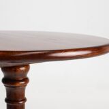 20th Century English small round tilt top table in solid oak, UK