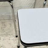 Set of 4 vintage grey chrome Formica stools.