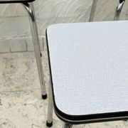 Set of 4 vintage grey chrome Formica stools.