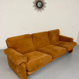 Three-seater alcantara canapé design by Tobia Scarpa for BB ITALIA vintage.