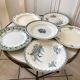 Set of 6 flat plates Terre de Fer late nineteenth