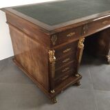 Empire desk with mahogany and oak pedestals