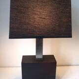 Vintage lamp in exotic wood and stainless steel c.1970