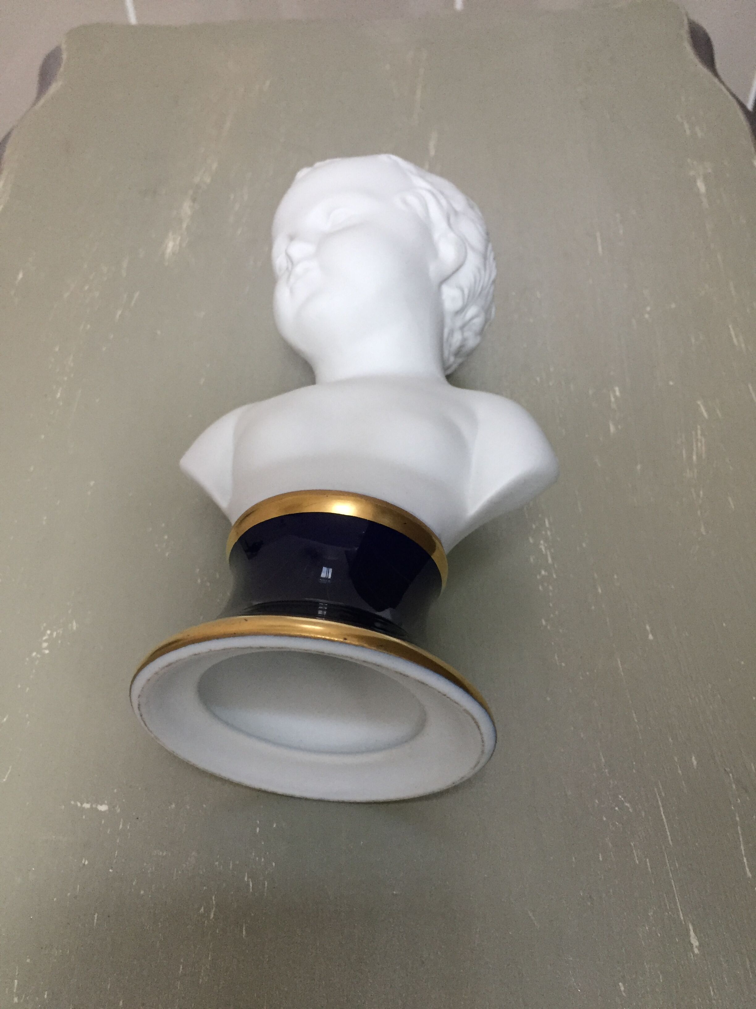 Child bust in limoges porcelain