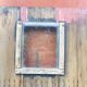 Old wooden door fir look barnwood with window 1800s