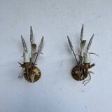 Pair of vegetable sconces sheaf of wheat