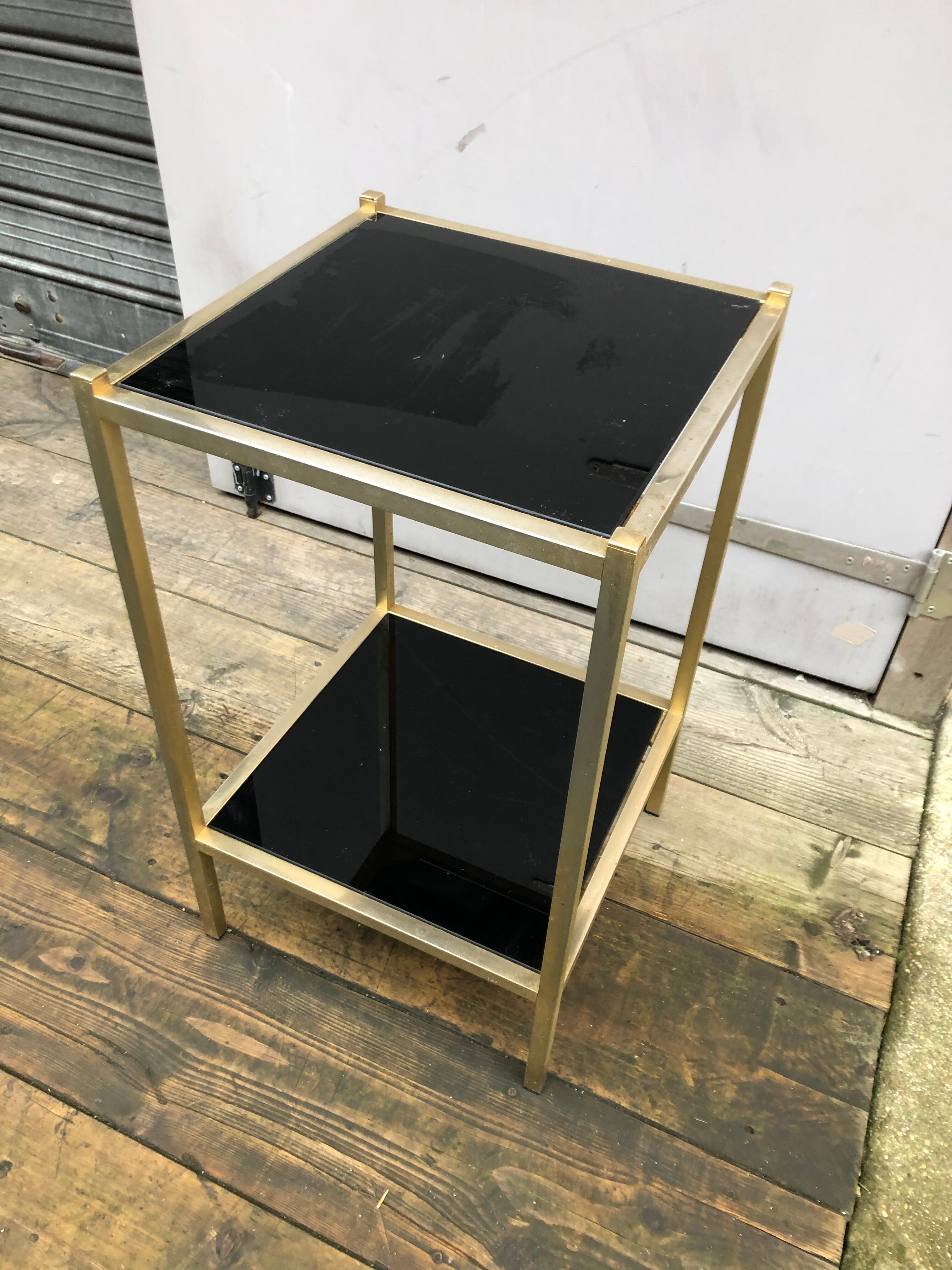 Golden sofa tip double trays black opaline 1960