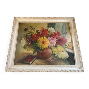 huile sur panneau - A.