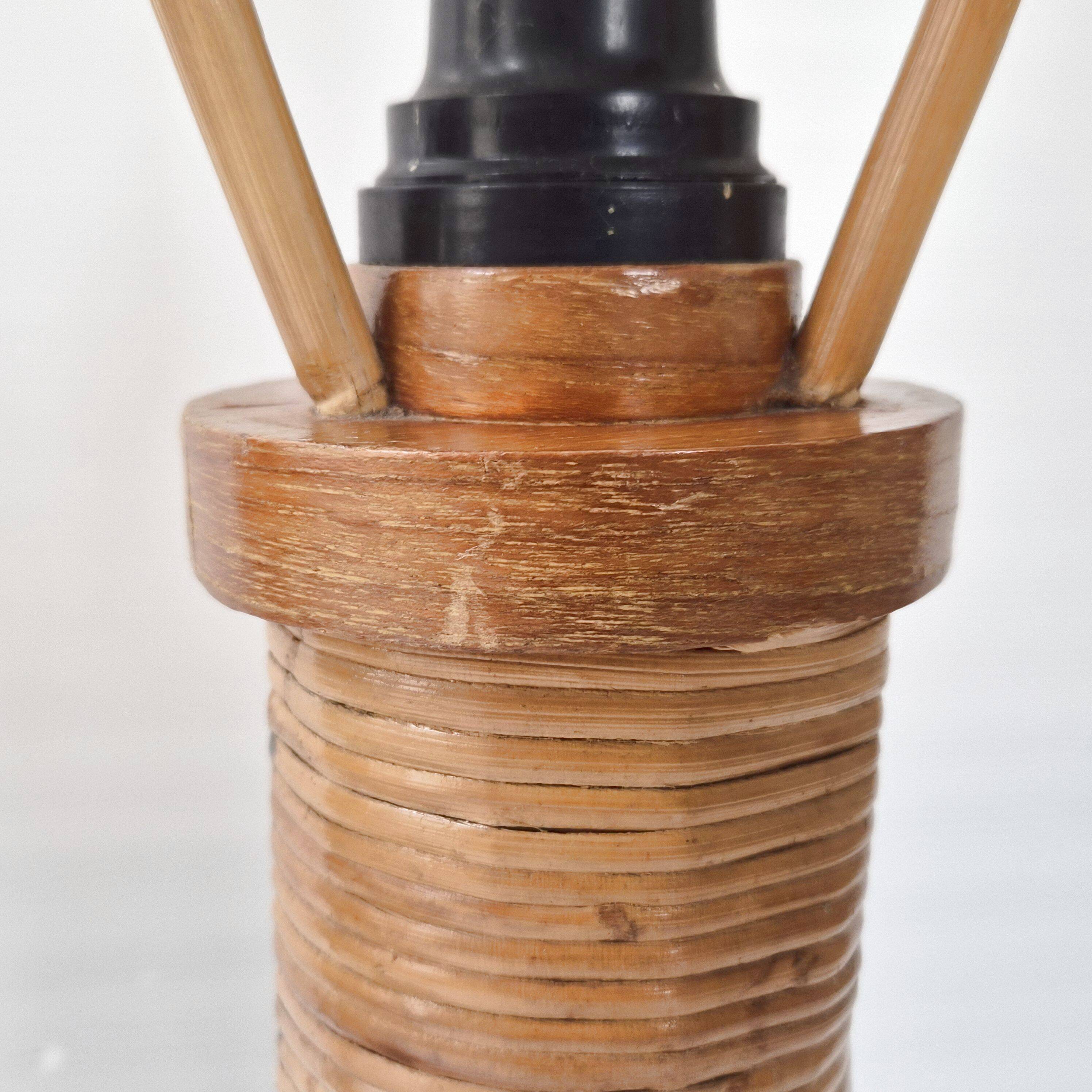 Pair of vintage rattan lamps 1960