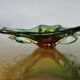 Vide poche en verre de Murano vert, ambre et transparent, années 60 70