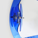 Veca cobalt blue mirror with 2 shades Veca, Italy, 70s, 71x63 cm