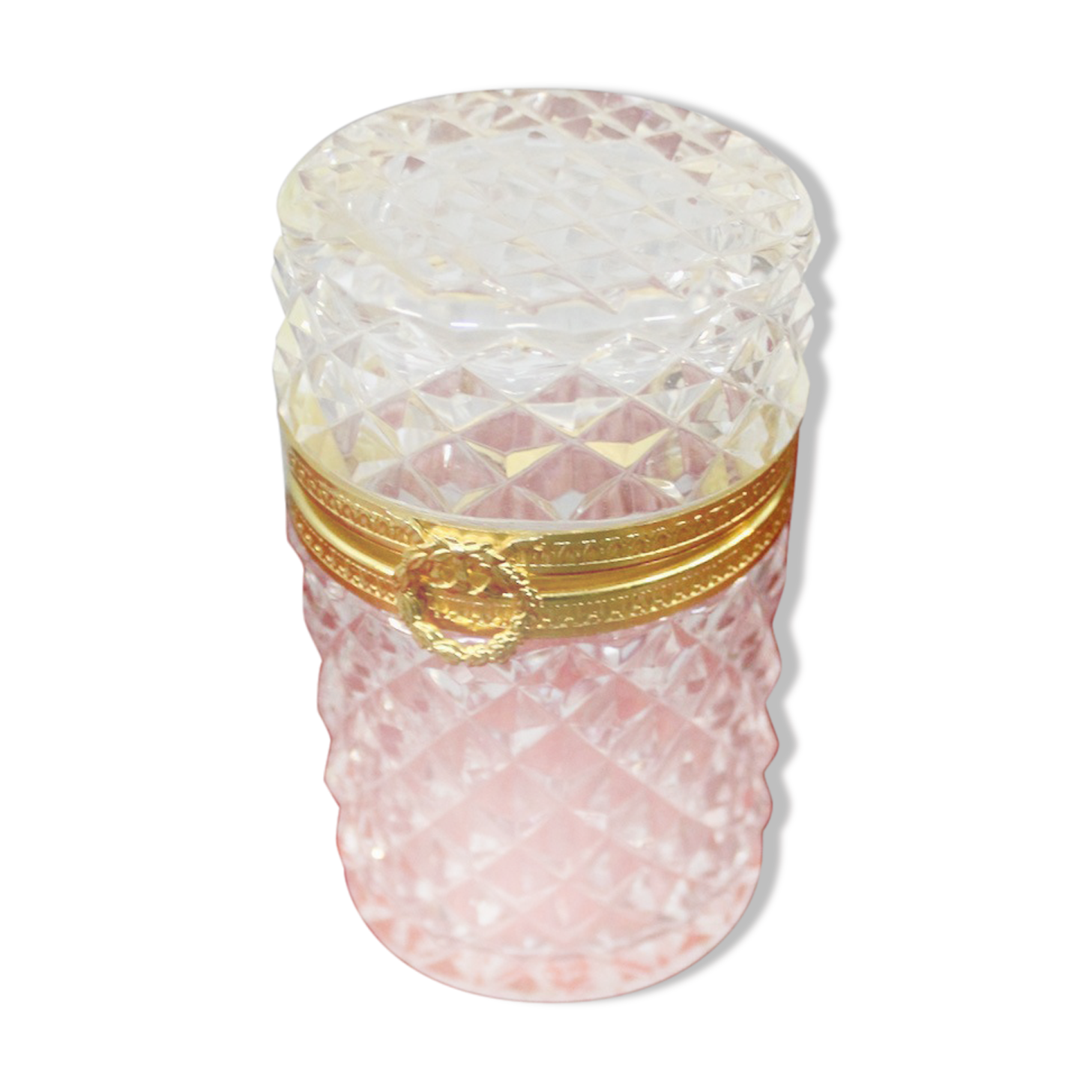 Cut glass jewelry box