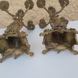 Paire de chandeliers en bronze