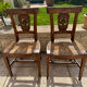 Paire de chaises artisanales xix’ en noyer et paillage