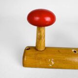 Wooden coat rack with multi-colored balls from the 60s