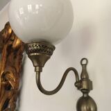 7 Dutch style wall lights with globes