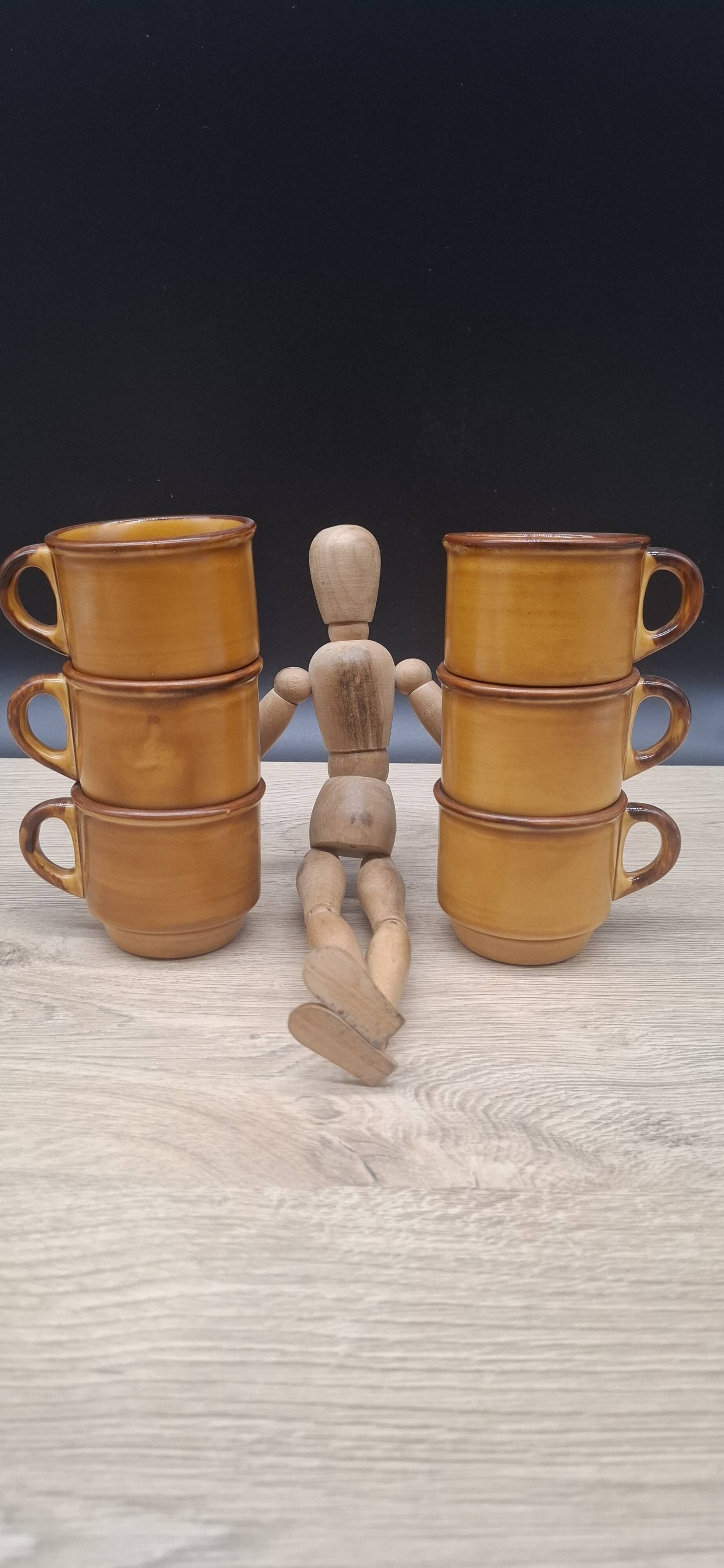 Set of 6 Saint Clément coffee cups, France