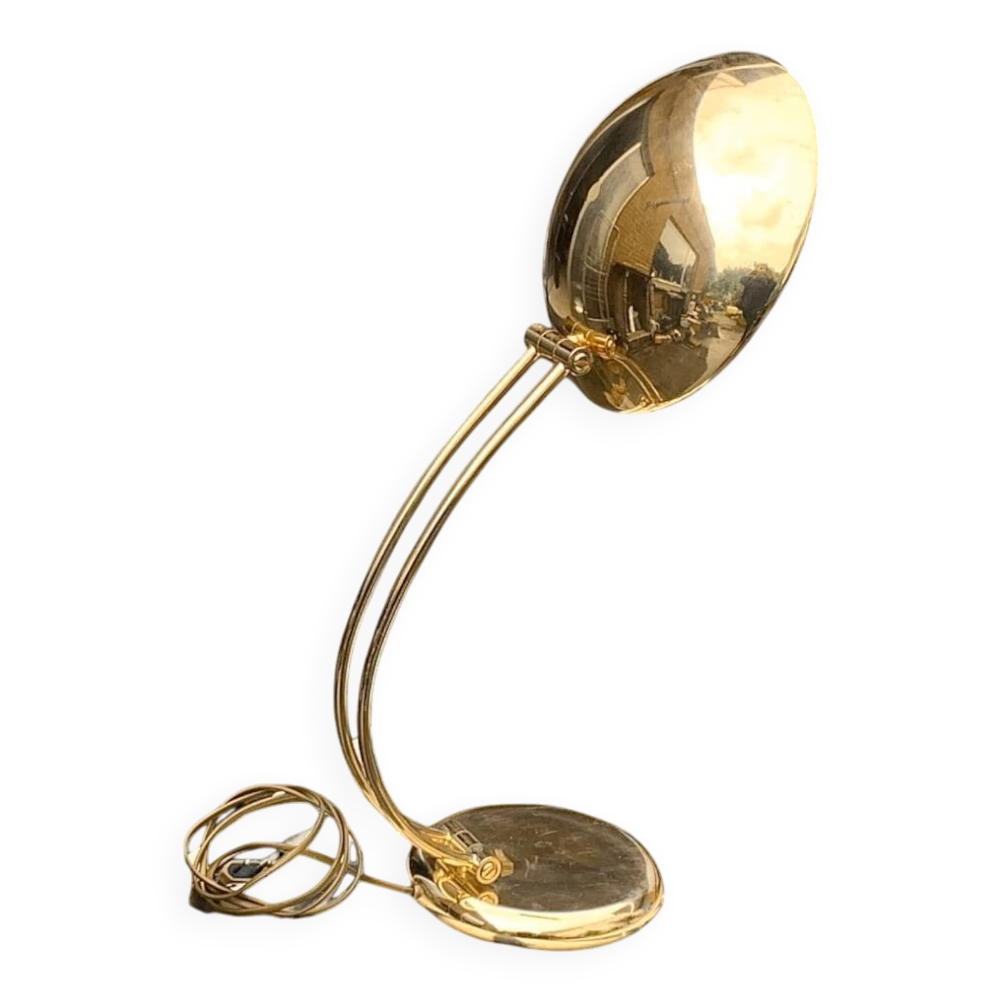 Massive UFO Gold Desk Lamp - 1970s