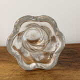 Vase en cristal torsadé signé