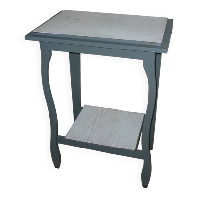 Table d’appoint bleue-grise à 2 plateaux