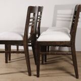 Set of 4 modernist chairs in oak and bouclé fabric, 1940