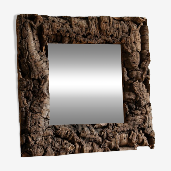 Miroir, cadre en liège naturel