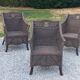 Set de 3 fauteuils en rotin des années 70