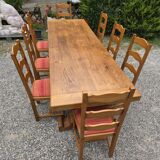 Table monastère en chêne massif avec 8 chaises