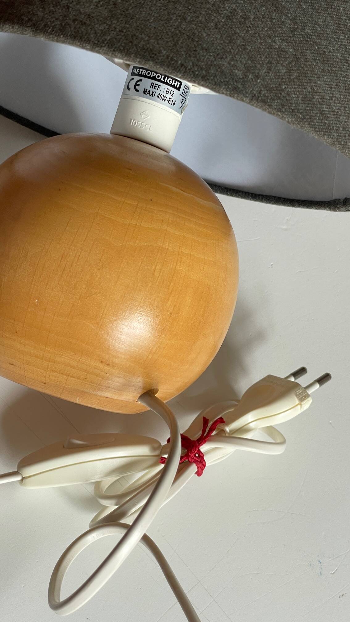 Solid wood ball lamp from the 70s