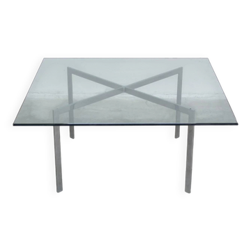 Glass 'Barcelona' coffee table by Mies Van Der Rohe for Knoll, 1929