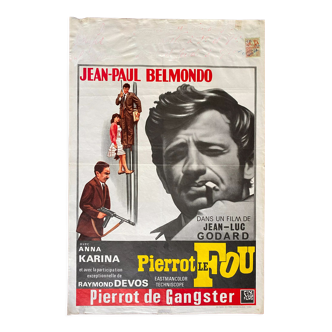 Original cinema poster "Pierrot le fou" Jean-Paul Belmondo, Jean-Luc Godard 1965