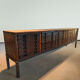 Spanish vintage brutalist oak chest of drawers sideboard cabinet