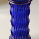 Walther Glas Design Vase, Graphic shape with golden flamed tips. Blown art glass, cobalt blue. Height 25 cm
