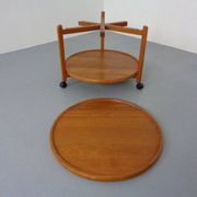 Danish Teak Bar Cart with Removable Tray, 1960s