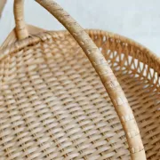 Vintage hand-woven wicker harvest basket