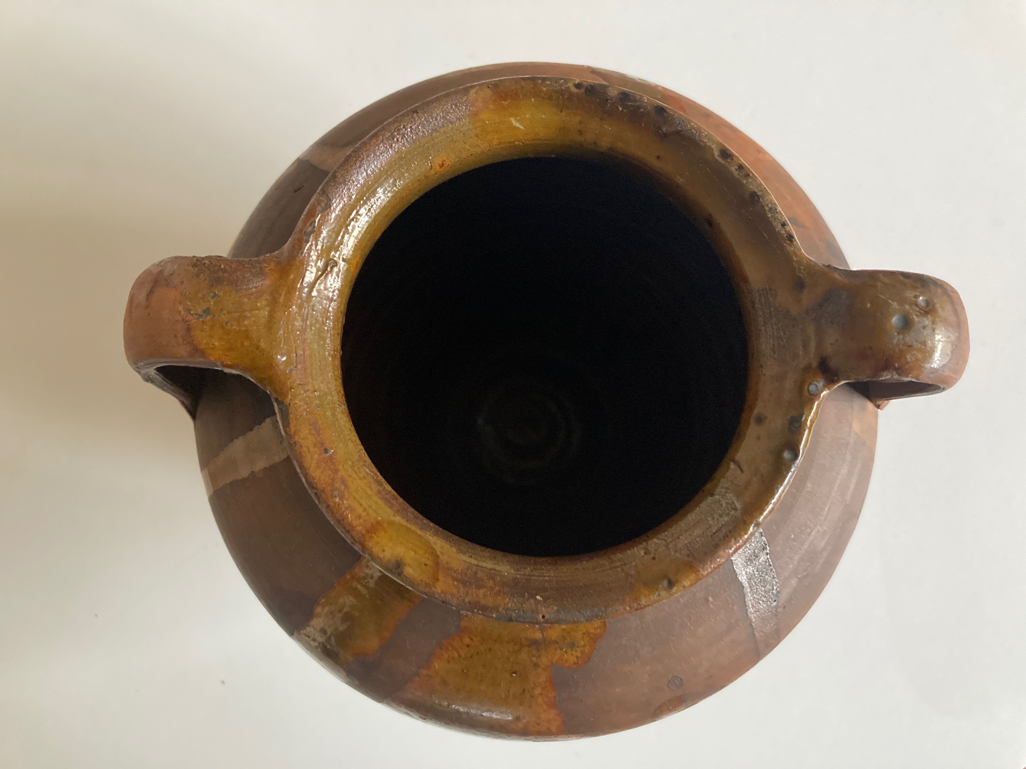 Jar pot graissier 19e XS in glazed earth