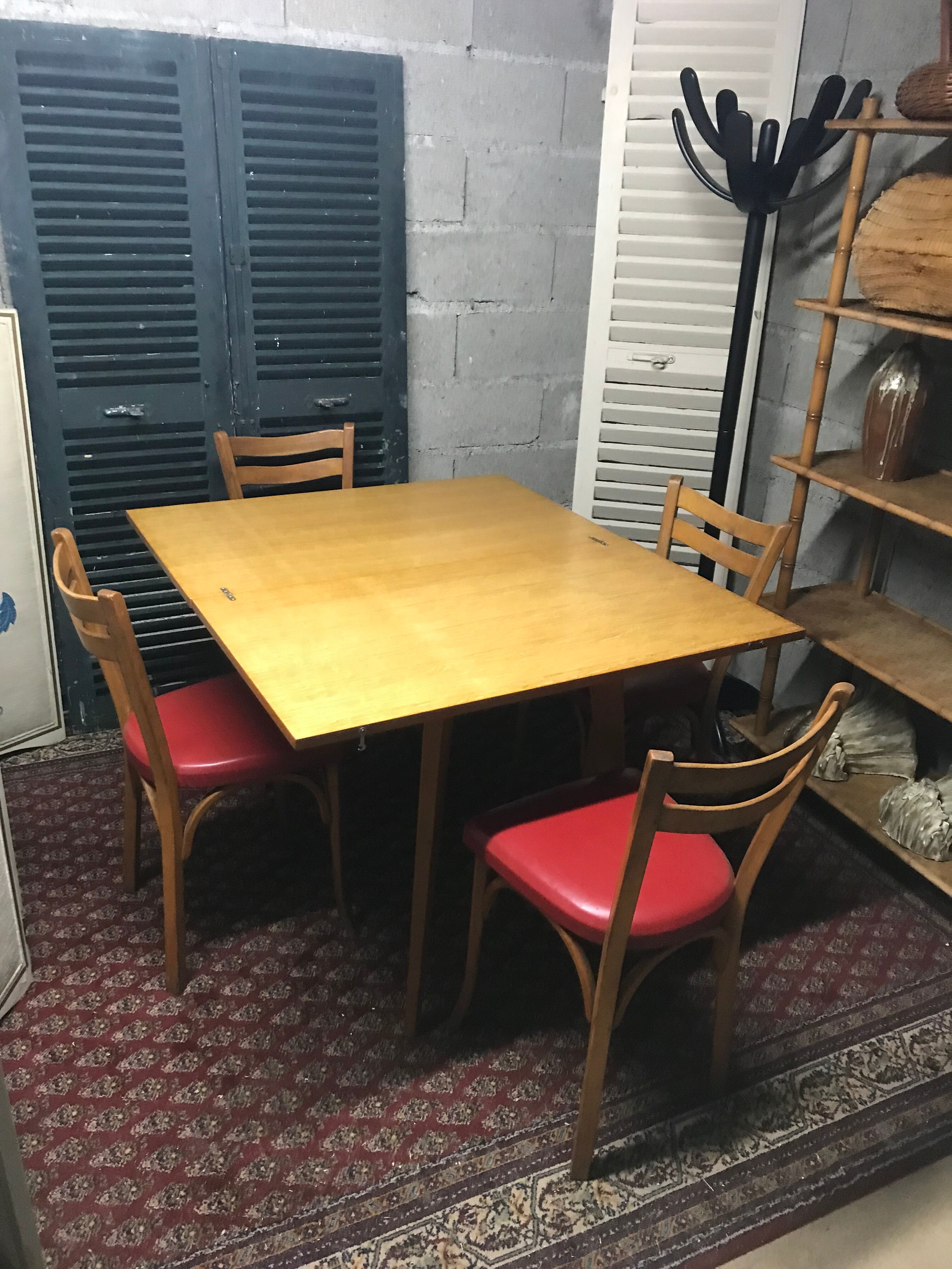 Side table butterfly vintage compass feet year 50/60