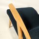 Fauteuil vintage Couleur Bleu Marine Bois Clair Design Midcentury