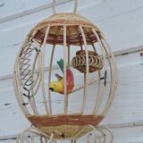Vintage bird cage wall lamp