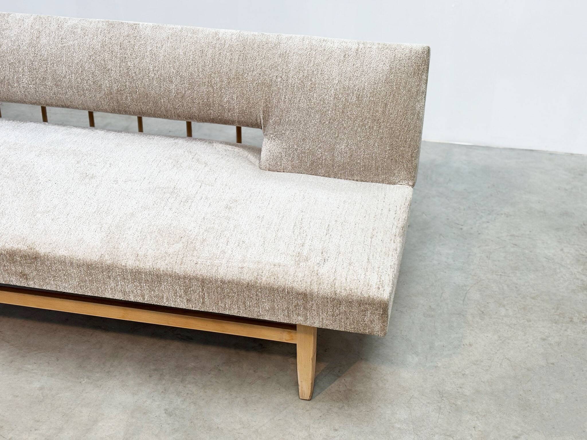 1970's German wooden sofa / daybed