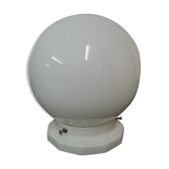 Plafonnier globe à col céramique