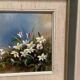 Mid-Century Oil on Panel “Flowers” by G. Sigrand, Vintage & Framed 24 × 24 cm