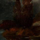 Mill landscape by the water, 20th century, signed