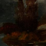 Mill landscape by the water, 20th century, signed