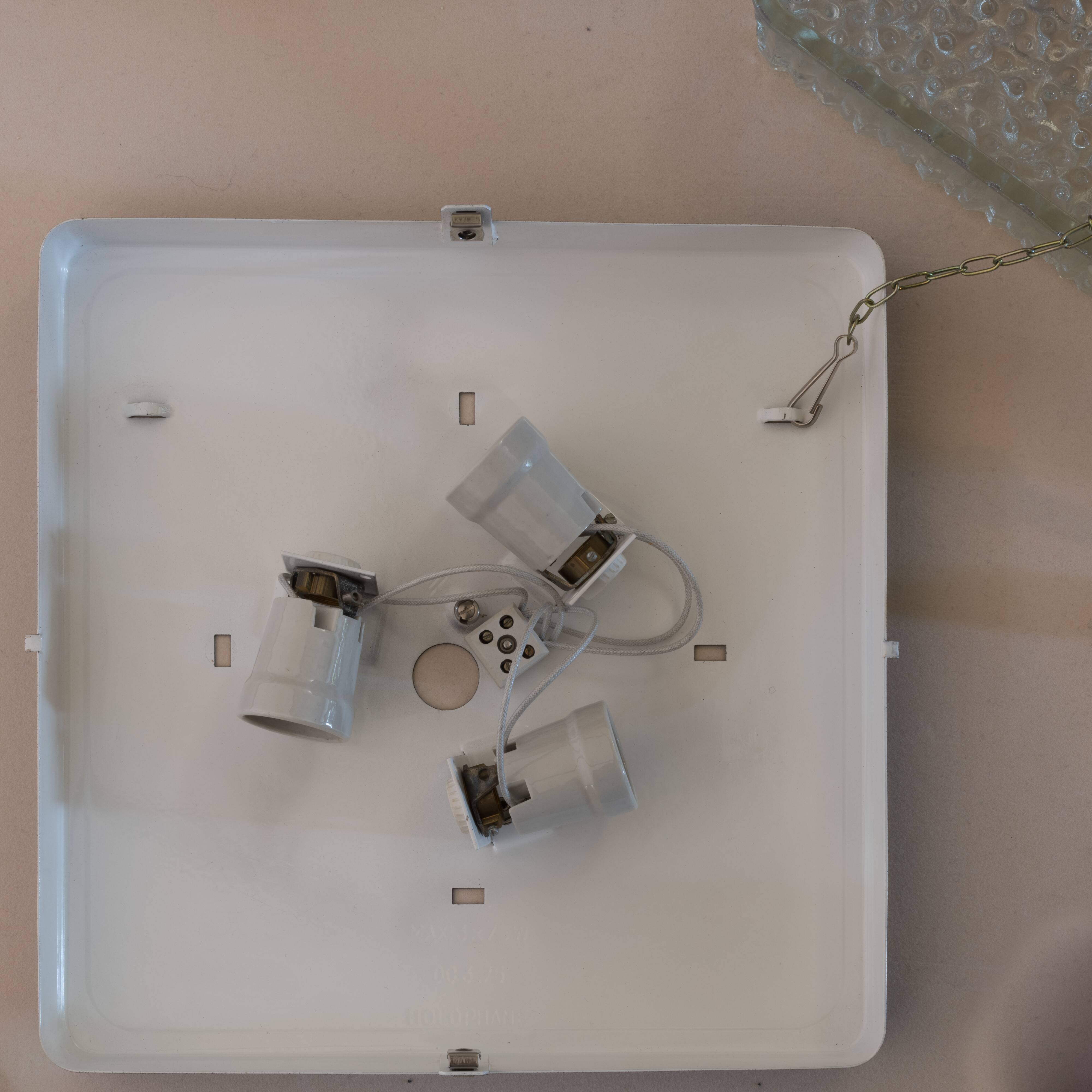 Large square ceiling light Holophane DC 3x75 W