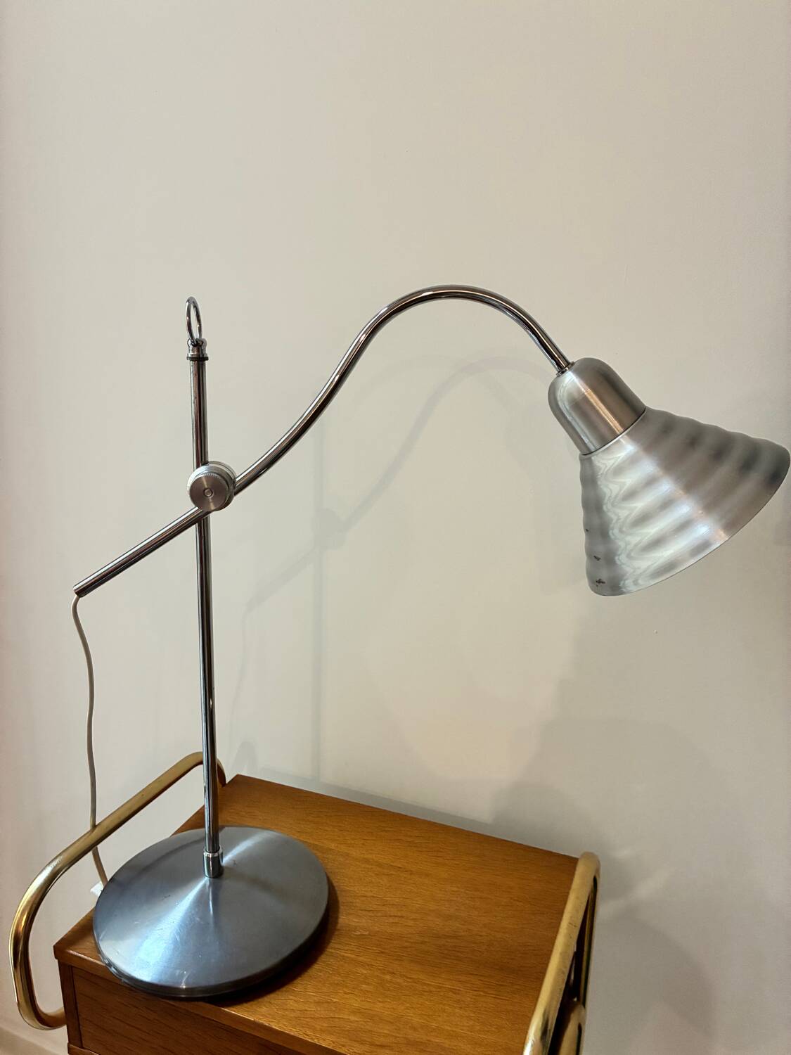 Large vintage Aluminor steel lamp